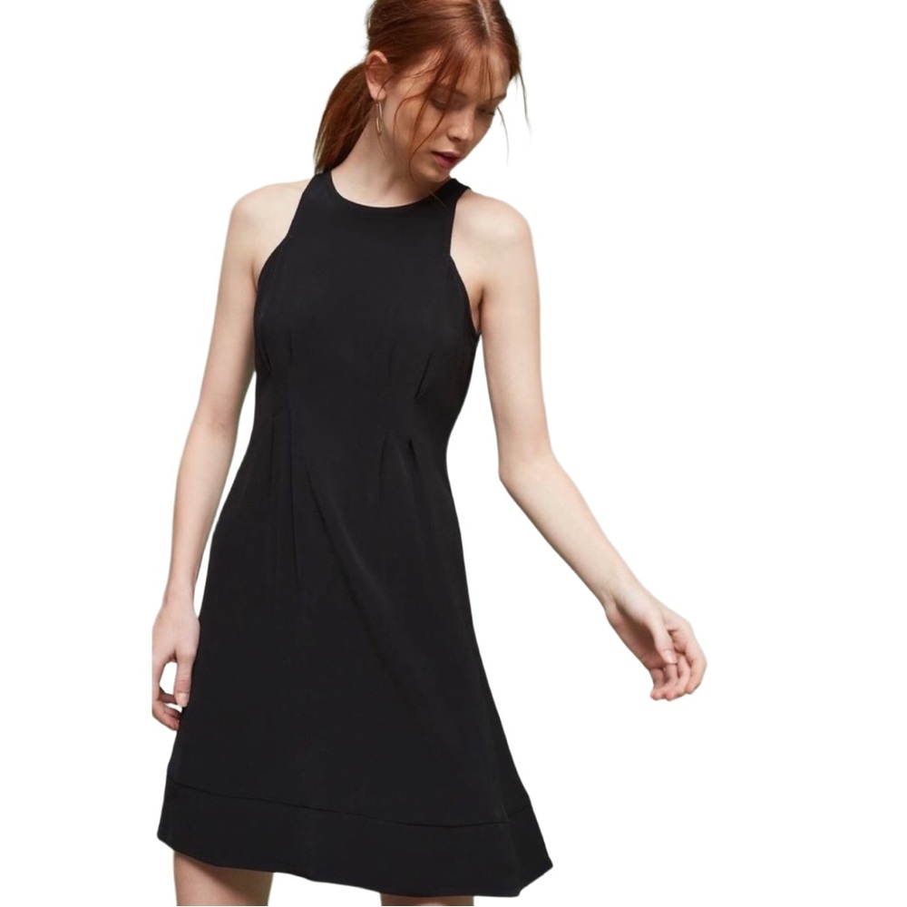 Anthropologie HD in Paris Etna Sleeveless Black Dress 2P Petite LBD
